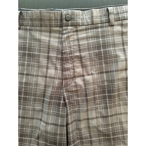 Nike Golf Shorts Men 38 Dri-FIT Performance Gray Black Plaid 12" Inseam Athletic - Picture 1 of 10
